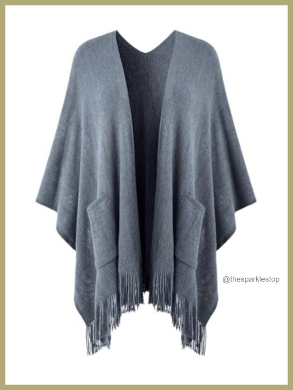 Shawl Wrap Women Open Front Poncho Cape with Pockets